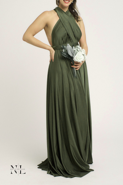 Vestido Verde Oliva Escuro Multiformas-Infinity