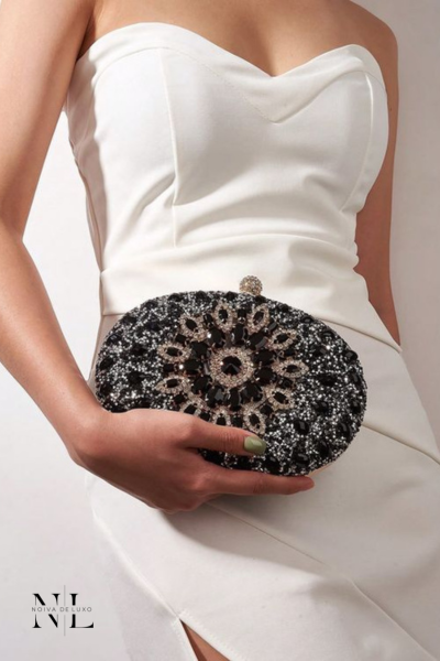 Bolsa Clutch texturizada Lillian- Preta