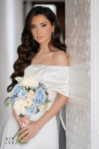 Buquê de Noiva Azul Serenity- Flores Artificiais Realistas