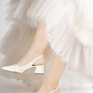 Scarpin Slingback Branco para Noiva-Shophia