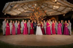 Vestido de Tule Fucsia com Brilho Multiformas- infinity
