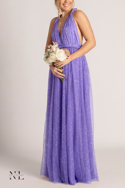 Vestido de Tule Lavanda com Brilho Multiformas- infinity