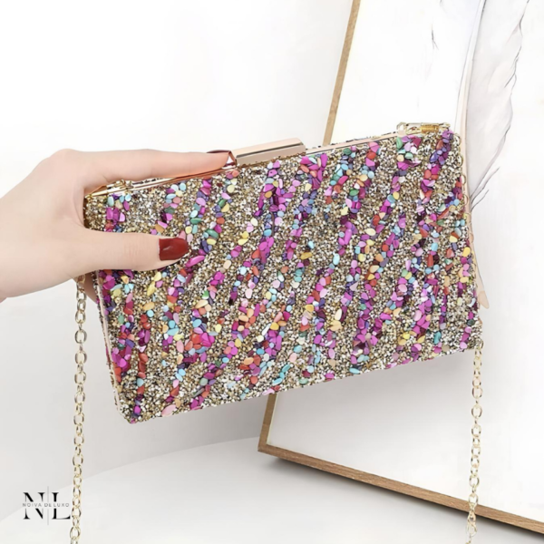 Bolsa Clutch texturizada Pedraria- Sophia