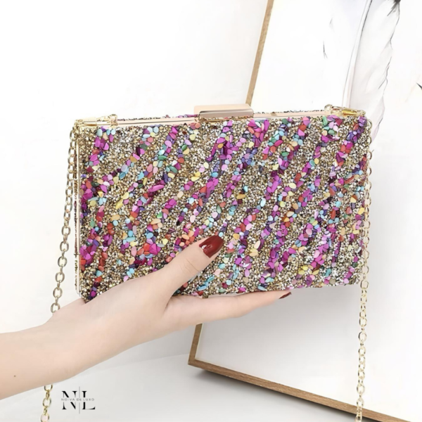 Bolsa Clutch texturizada Pedraria- Sophia