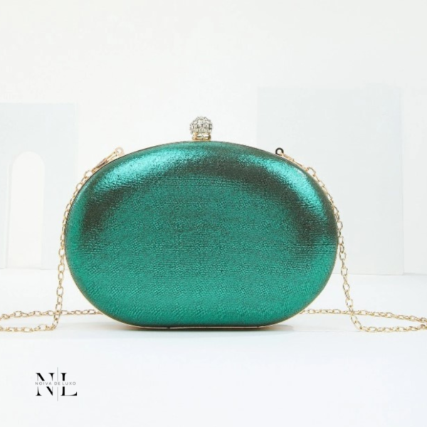 Bolsa Clutch texturizada Lillian- Verde Esmeralda