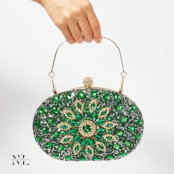 Bolsa Clutch texturizada Lillian- Verde Esmeralda