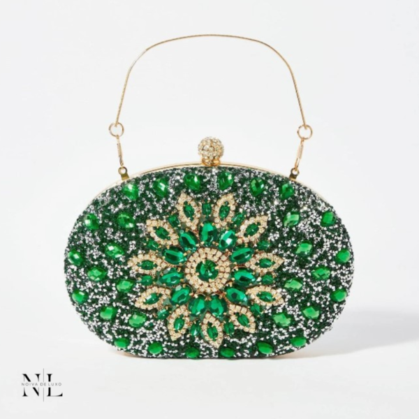 Bolsa Clutch texturizada Lillian- Verde Esmeralda